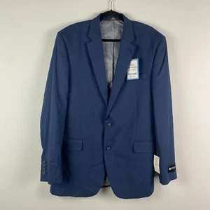 Haggar Travel Performance Suit Coat Blazer Mens 44L Tailored Fit Blue - Picture 1 of 13