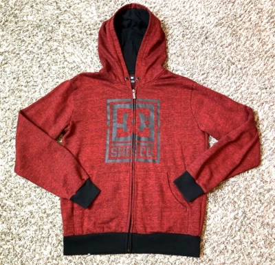 DC Shoes Co Hoodie Mens Small Red Fleece-Lined Full Zip Skate Vintage Y2K Logo - Image 1 of 4