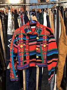 Michael Simon Multicolor Cardigan Sweater Sz Small RARE