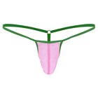 Men's Shiny Low Thong Underwear Panties with Soft Bag