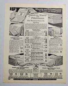 1927 Sears Roebuck Sheets And Pillowcases/ Oilcloths Ad - Picture 1 of 2