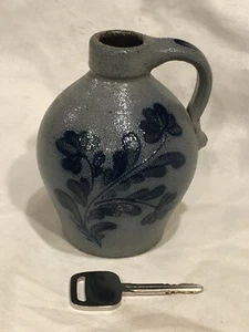 Rockdale Union Pottery Small Jug or Vase 5" Tall Flower Design Salt Glazed - Picture 1 of 5
