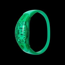 2-96 Green LED Sound Activated Bracelet Light Up Flashing Voice Control Bangle