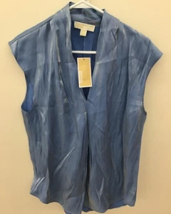 NUEVO CON ETIQUETAS Michael Kors Mujer Blusa Brilla en Arándano Claro Mediana Viscosa 98 - Imagen 1 de 5