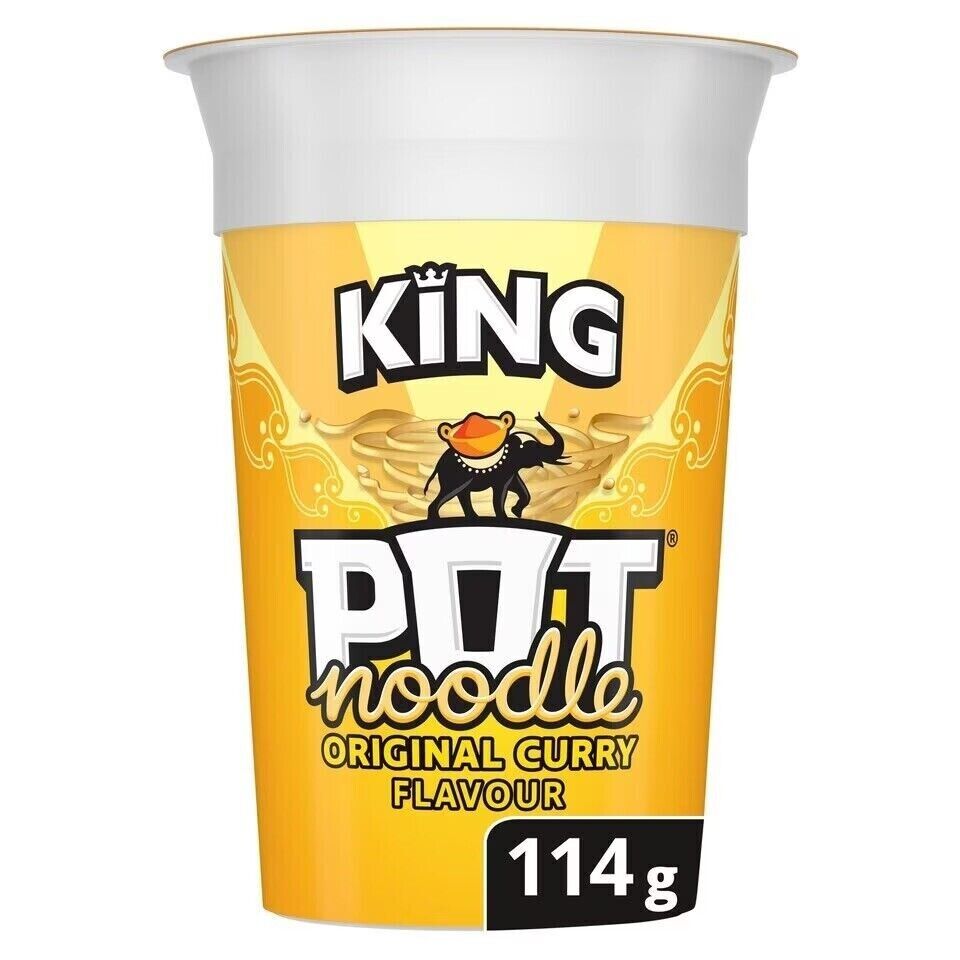 Pot Noodle Original Curry Instant Noodles King Pot 114- Free and Fast Delivery