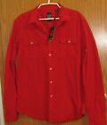 Micros Clothing Co Large Long Sleeve Shirt Red Button Up Nwt New