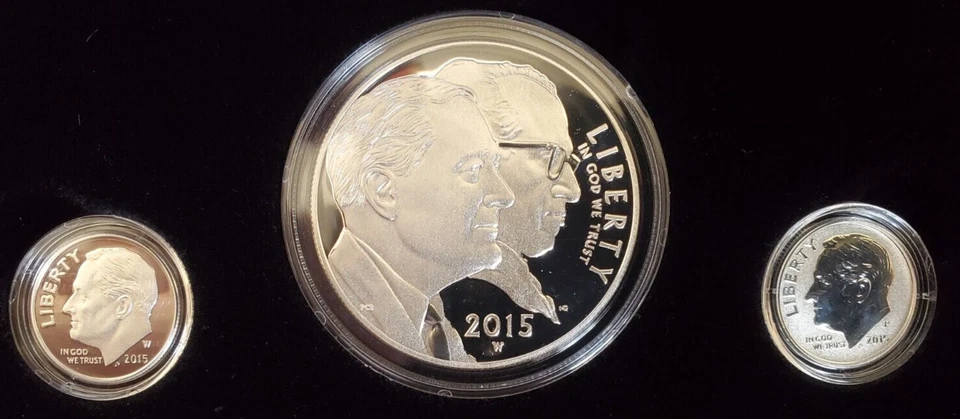 *** 2015 MARCH OF DIMES SPECIAL SILVER SET W PROOF P REVERSE DIME & W DOLLAR *** - Image 1 of 4