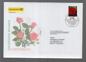 Deutschland 2008 Luxus Erstagsbrief FDC  -  Dauerserie Blumen:  Gartenrose - Picture 1 of 1