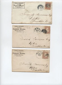3 1860s Philadelphia PA covers James Prichett produce commission merchant [y8335 - Picture 1 of 3