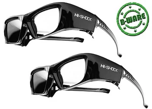 2x Hi-SHOCK 3D Brille Black Diamond für RF Beamer Epson EH-TW 7000, 7100, 9400 - Afbeelding 1 van 7