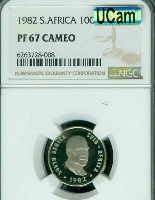 1982 SOUTH AFRICA VOSTER 10 CENTS NGC PF67 MAC UCam MAC SPOTLESS  *  - Image 1 of 2