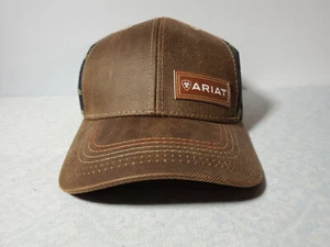 Ariat Mens Hat Baseball Cap Snap Back Logo Patch Brown Camoflauge Camo Camo - Picture 1 of 4