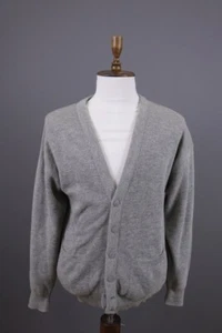 Lacoste Gray Wool Button Down V-Neck Cardigan Sweater Size 4 / M - Picture 1 of 15