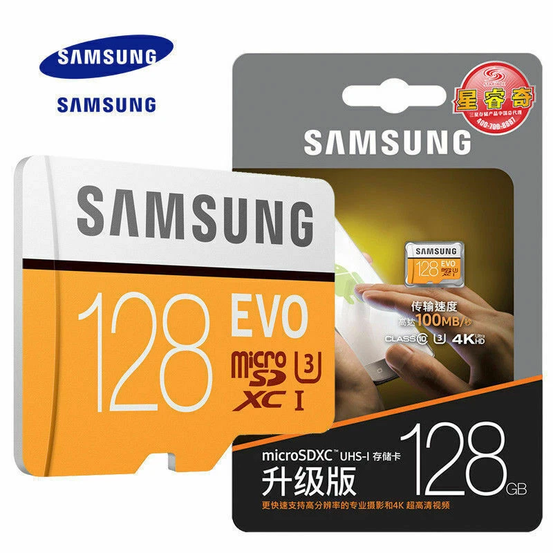 Samsung EVO 128GB Micro SD SDHC SDXC Class 10 UHS-I TF Memory Card 4K HD 100MB/s - Image 1 of 2