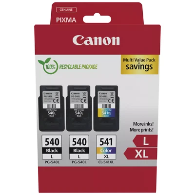 Original Canon 2x PG-540x 1x CL-541XL SET Multipack Tinte Drucker Patronen PIXMA - Bild 1 von 4