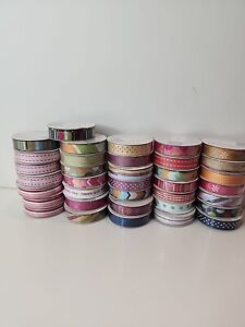 Lot of 36 Rolls of American Crafts Premium Ribbon All Unopened 1/2"  Multicolor