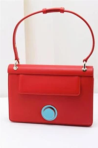 GIAMBATTISTA VALLI Bolso de Cuero Rojo Bolso de Mano Cartera Cartera NUEVO - Imagen 1 de 11