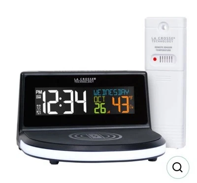 617-84947 La Crosse Technology "Glow" Digital Alarm Clock IN/OUT Temp •• - Image 1 of 4