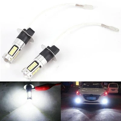 Fog Light Accessories Bulbs Dustproof White 100W 2pcs.H3 LED 6000K Canbus - Image 1 of 4