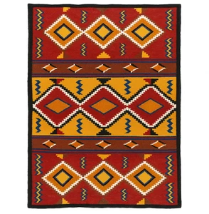 Kilim rug Navajo rug Southwestern rug Native American wool rug 5x8 Handmade Rug - Picture 1 of 5