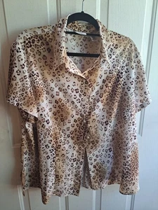 Covington Women's Size 16-18 Animal Print Button Up Blouse - Picture 1 of 7