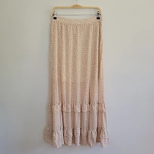 West Of Melrose Ditsy Floral Chiffon Maxi Skirt Medium Boho Cottagecore Prairie - Picture 1 of 14