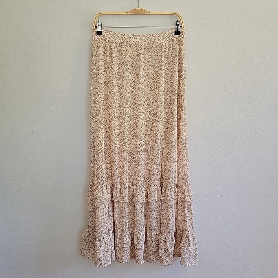 West Of Melrose Ditsy Floral Chiffon Maxi Skirt Medium Boho Cottagecore Prairie - Image 1 of 4
