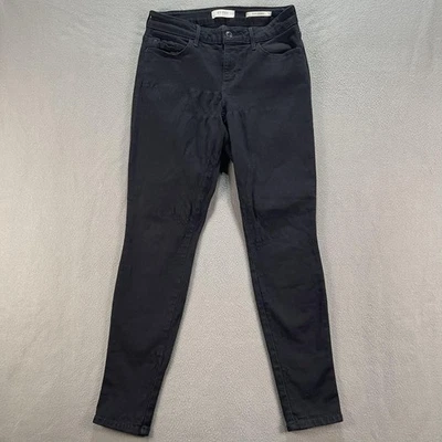 Pantalones de mezclilla Guess Jeans para mujer 29 negros atractivos Curve ajustados elásticos tiro bajo Foto 1 de 4