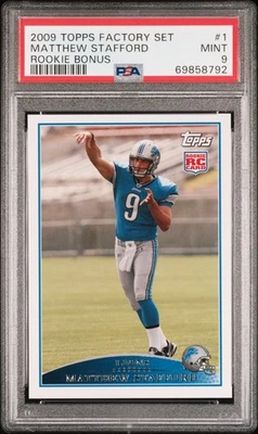 2009 Topps MATTHEW STAFFORD RC Factory Set Rookie Bonus #1 PSA 9 Mint Rams MVP? - Image 1 of 2