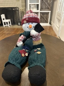 Muñeco de nieve Dan Dee Collector's Choice vintage con pala estante cuidador 20" de largo - Imagen 1 de 6