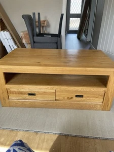 Next Hudson Solid Oak Coffee Table with Drawers Very Good Condition - Picture 1 of 3