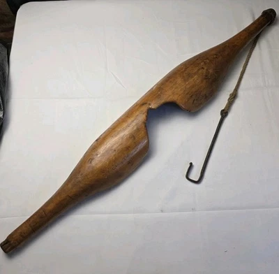 Antique Primitive Hand Carved Wood Neck Shoulder Yoke Water Bucket Carrier  - Image 1 of 4