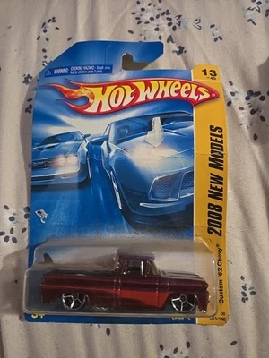 2008 Hot Wheels New Models Custom ‘62 Chevy Pickup Dark Red  1:64 - Image 1 of 2