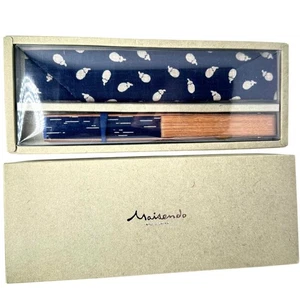 Ventaglio pieghevole blu Sensu dipinto a mano Maisendo Kyoto Giappone cornice bambù confezione regalo - Foto 1 di 7