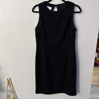 Black Sequin Sparkle Mini Dress Size 10 David Warren New York - Image 1 of 4