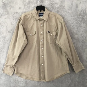 Chemise de travail homme Wrangler coupe cowboy finition ferme western snap solide extra large - Photo 1 sur 12