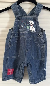 Vtg 101 Dalmatians Overalls 0-3 Month Denim Jean Disney Best In Show - Picture 1 of 7