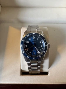 Longines Zulu Time 39mm GMT Watch Steel bracelet AND genuine blue leather strap - Picture 1 of 12