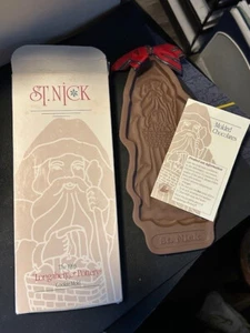 Vtg 1993 Longaberger Santa St Nick Cookie Candy Mold Bakeware Christmas Ornament - Picture 1 of 3