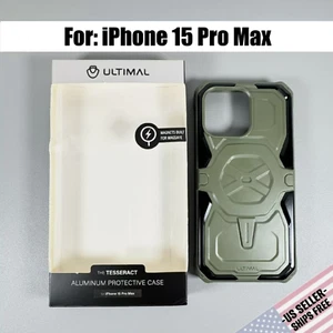 ULTIMAL "The Tesseract " Magnetic Case For iPhone 15 PRO MAX:  Rugged Army Green - Picture 1 of 11