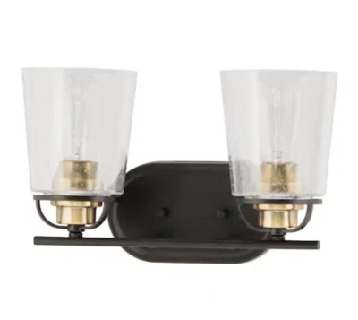 Progress Lighting Inspiration 14 in 2-Light Antique Bronze Bathroom Vanity Light - Image 1 of 4