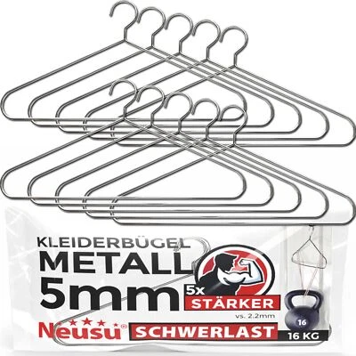 Kleiderbügel Metall Stabil 45cm x 5mm Dickes Metall - Extra Starke Garderoben... - Bild 1 von 4