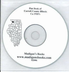 Carroll Co Illinois IL 1920's Atlas plat book genealogy history land owners CD - Picture 1 of 1