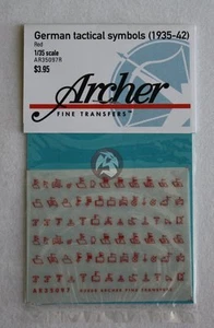 Símbolos tácticos alemanes Archer 1/35 Primera guerra (1935-1942) Segunda Guerra Mundial (rojo) AR35097R - Imagen 1 de 1