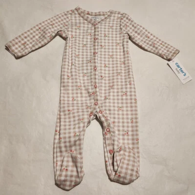 NUEVO CON ETIQUETAS Carter's Cherry Foot Sleeper 1 pieza 6 meses bebé niña Foto 1 de 2