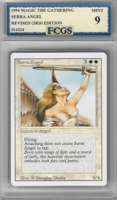 1994 MTG Revised 3rd Edition Serra Angel Graded FCGS 9 MINT - Image 1 of 2