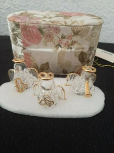 Ganz Glass Angel Set of Three Clear Glass with Gold Trim Ornaments  - Picture 1 of 5