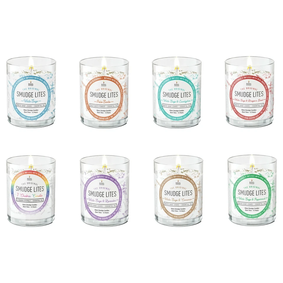 SOUL STICKS 6 Pack Votive White Sage Smudge Candle for Cleansing Meditation Aromatherapy
