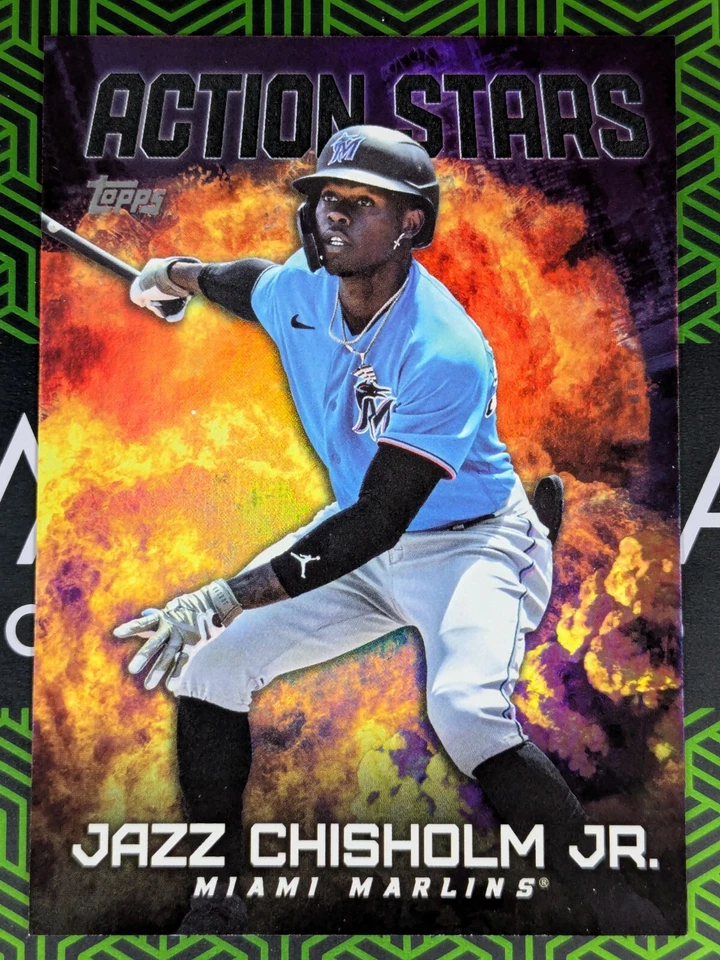 Jazz Chisholm Jr 2023 Topps Update Action Stars Insert Black Parallel 018/299 - Image 1 of 2