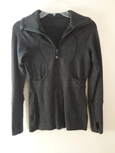 Chaqueta de Correr Yoga Informal Atlética con Cremallera Informal Gris Algodón Para Mujer - Imagen 1 de 4